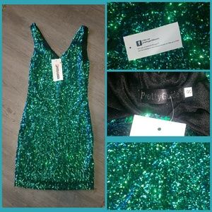 Cute green and bluish sequin dress